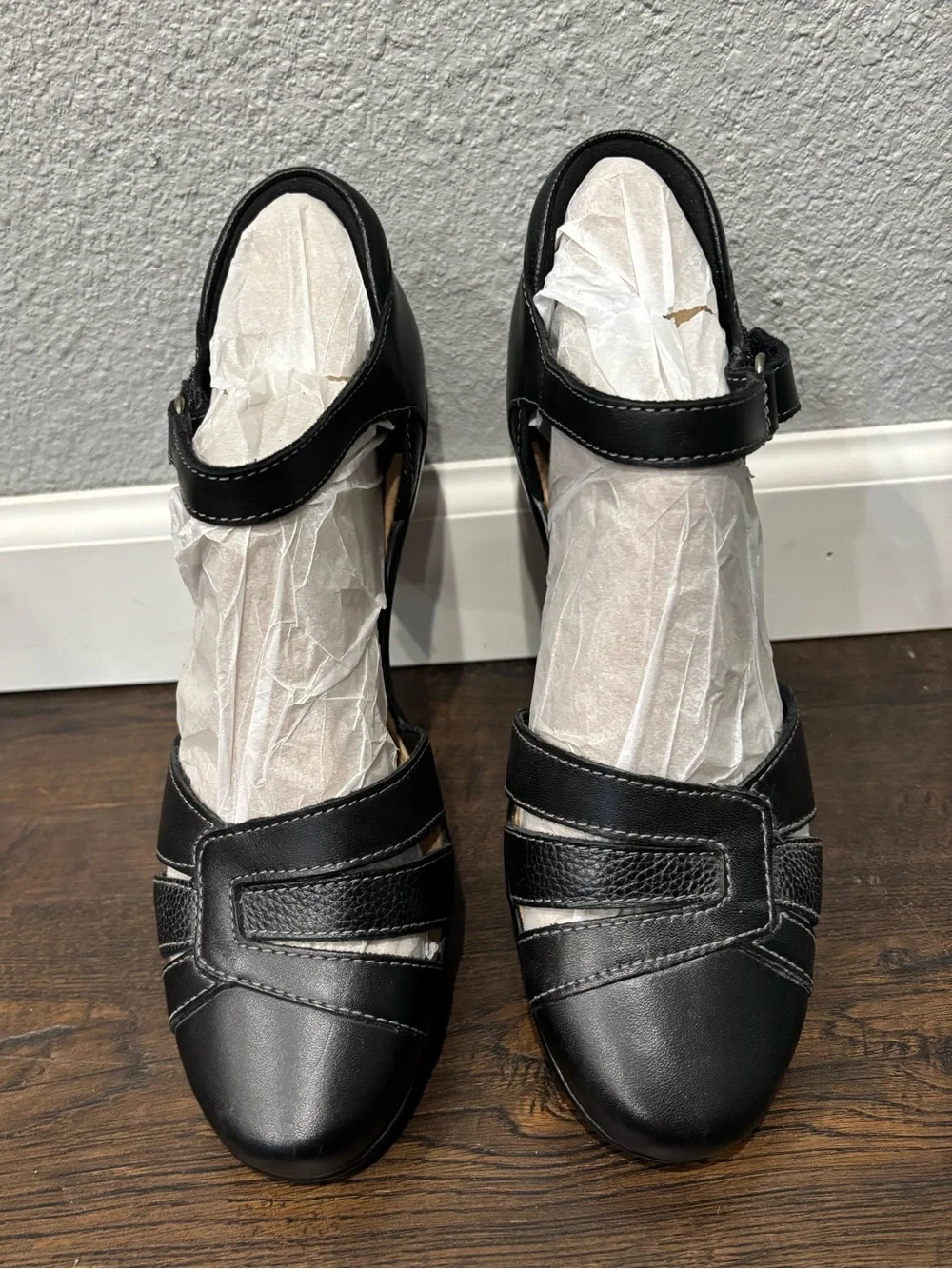 Clarks Black Mary Jane Low Heel Dress Shoes
